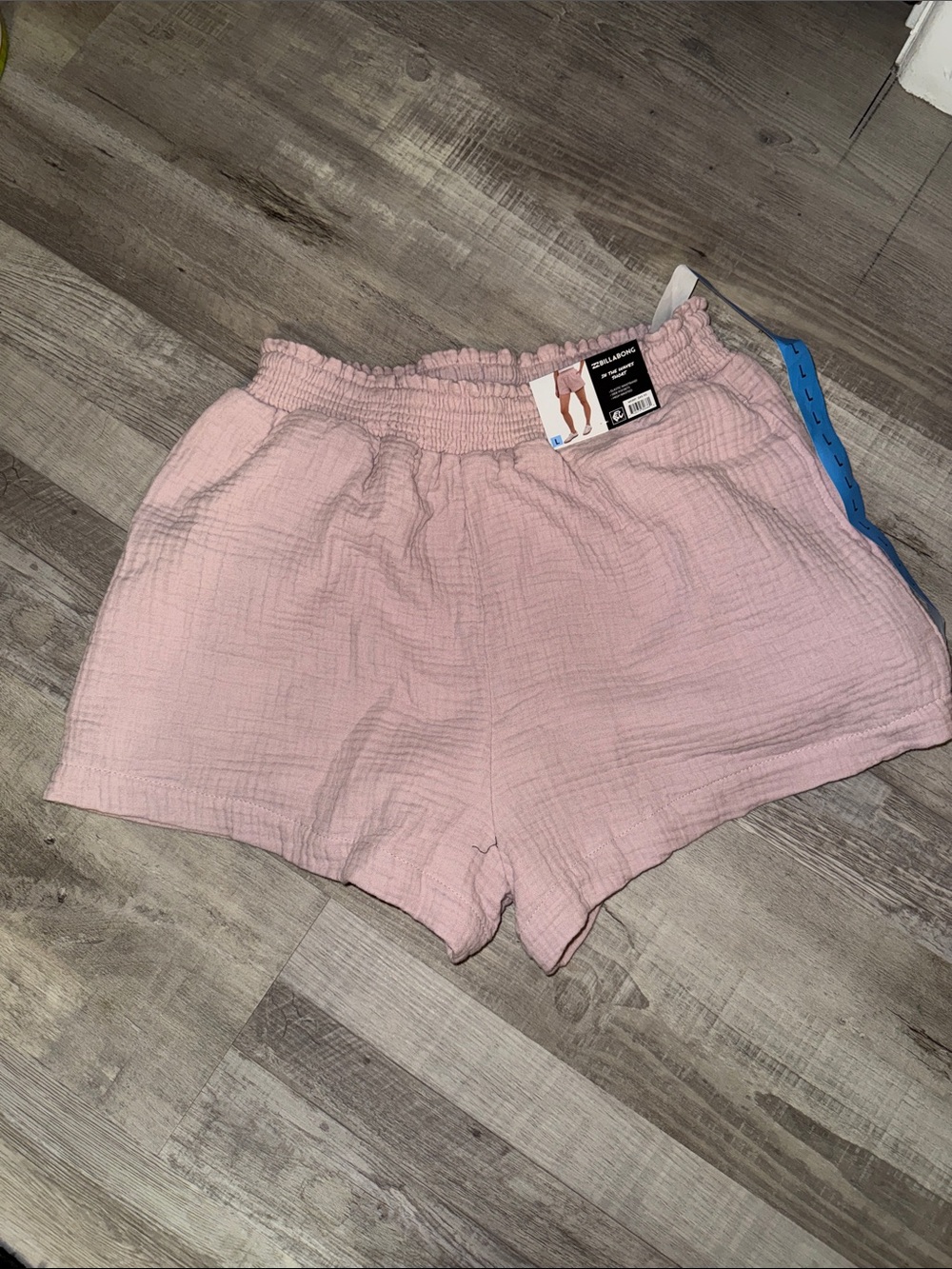 Women's Light Pink Elastic-Waist Shorts